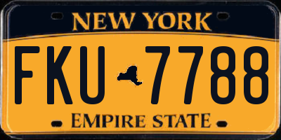 NY license plate FKU7788