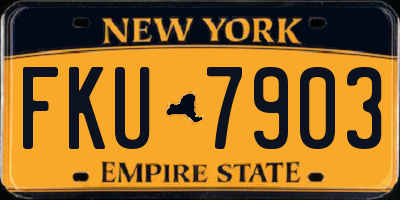 NY license plate FKU7903