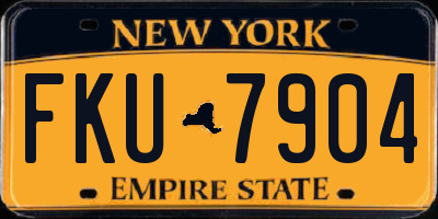 NY license plate FKU7904