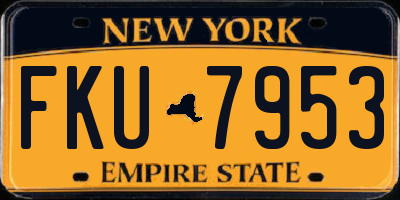 NY license plate FKU7953