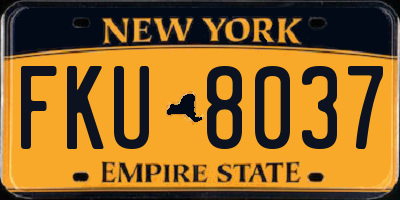 NY license plate FKU8037