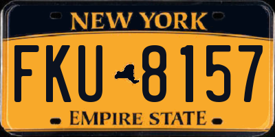 NY license plate FKU8157