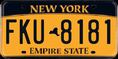 NY license plate FKU8181