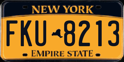 NY license plate FKU8213