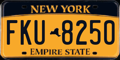 NY license plate FKU8250