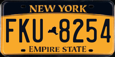 NY license plate FKU8254