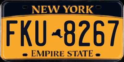 NY license plate FKU8267