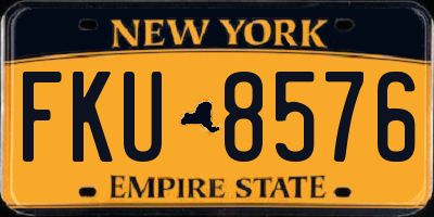 NY license plate FKU8576