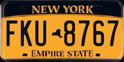 NY license plate FKU8767