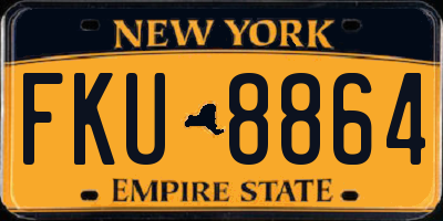 NY license plate FKU8864