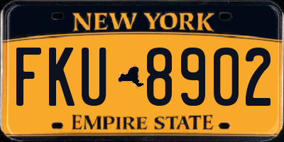 NY license plate FKU8902
