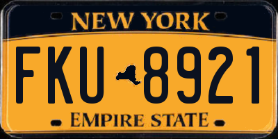 NY license plate FKU8921