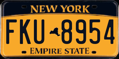 NY license plate FKU8954