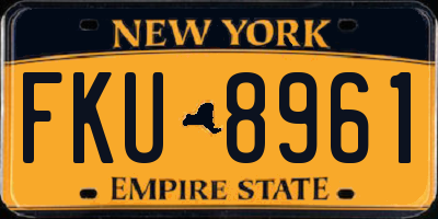 NY license plate FKU8961