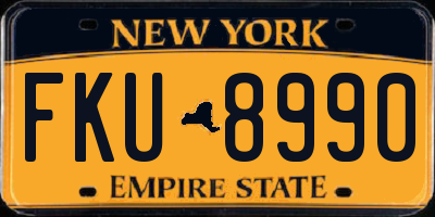 NY license plate FKU8990