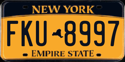 NY license plate FKU8997
