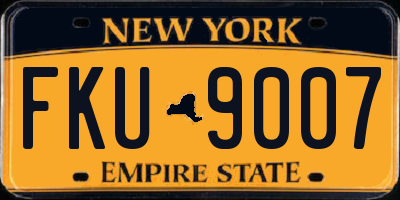 NY license plate FKU9007