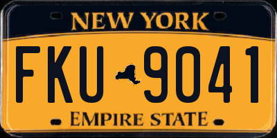 NY license plate FKU9041