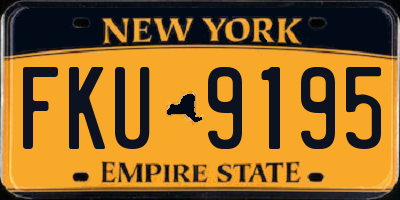 NY license plate FKU9195