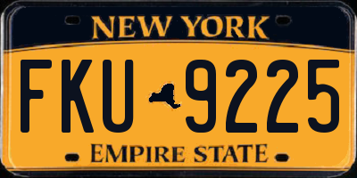 NY license plate FKU9225