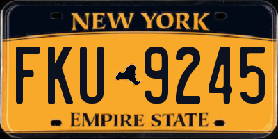 NY license plate FKU9245
