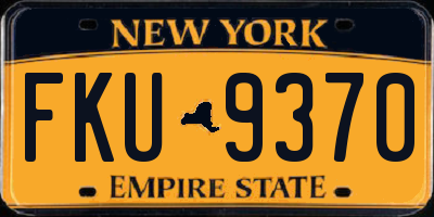 NY license plate FKU9370