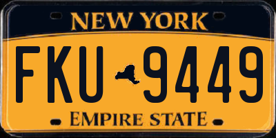 NY license plate FKU9449