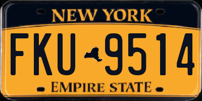 NY license plate FKU9514