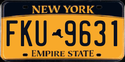 NY license plate FKU9631