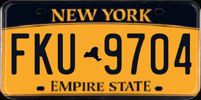NY license plate FKU9704