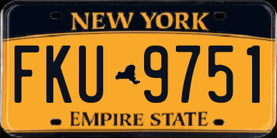 NY license plate FKU9751