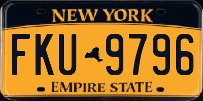 NY license plate FKU9796
