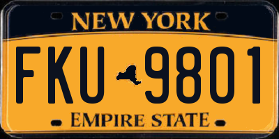 NY license plate FKU9801