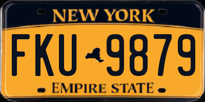 NY license plate FKU9879