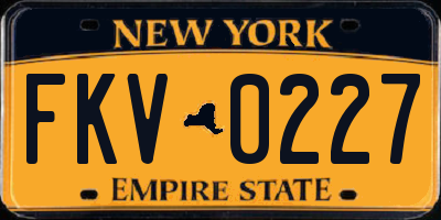 NY license plate FKV0227