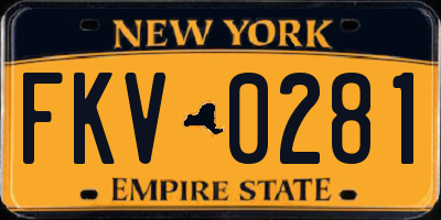 NY license plate FKV0281