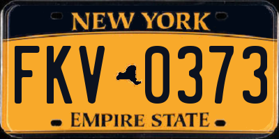 NY license plate FKV0373