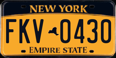 NY license plate FKV0430