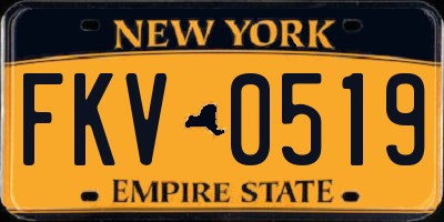 NY license plate FKV0519