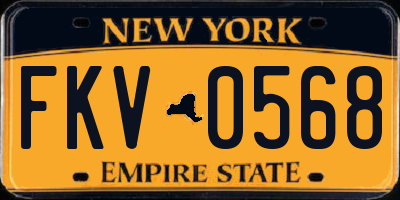 NY license plate FKV0568