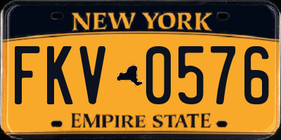 NY license plate FKV0576
