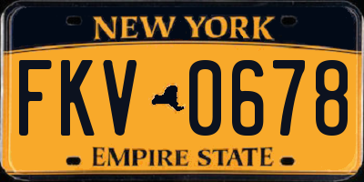 NY license plate FKV0678