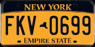 NY license plate FKV0699