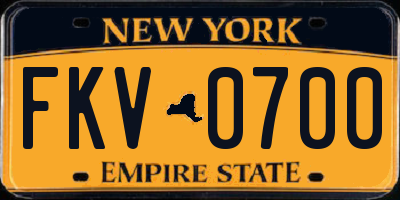 NY license plate FKV0700