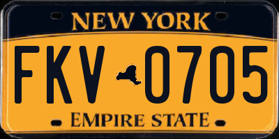 NY license plate FKV0705