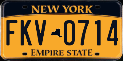 NY license plate FKV0714