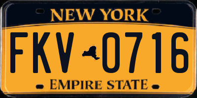 NY license plate FKV0716