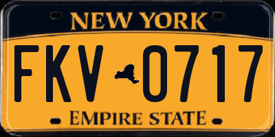 NY license plate FKV0717