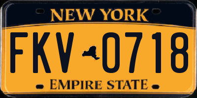 NY license plate FKV0718