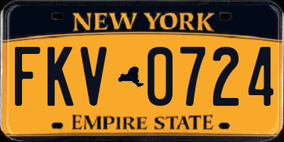 NY license plate FKV0724